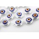 Ceramic Evil Eye Beads White - 30 pcs for evil eye protection