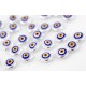 Ceramic Evil Eye Beads White - 30 pcs for evil eye protection