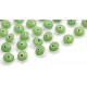 Silver Evil Eye Beads Green Double Sided - 50 pcs for evil eye protection