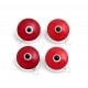 Silver Evil Eye Beads Red Double Sided - 50 pcs for evil eye protection