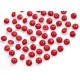 Silver Evil Eye Beads Red Double Sided - 50 pcs for evil eye protection