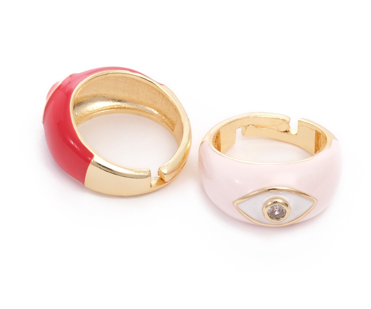 Adjustable Colorful Enamel Ring