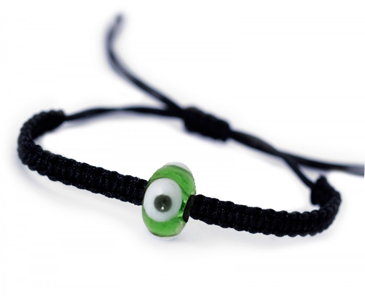 Green Bracelet with Evil Eye Bead for evil eye protection