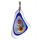 Handmade Glass Pendant with Flowers for evil eye protection