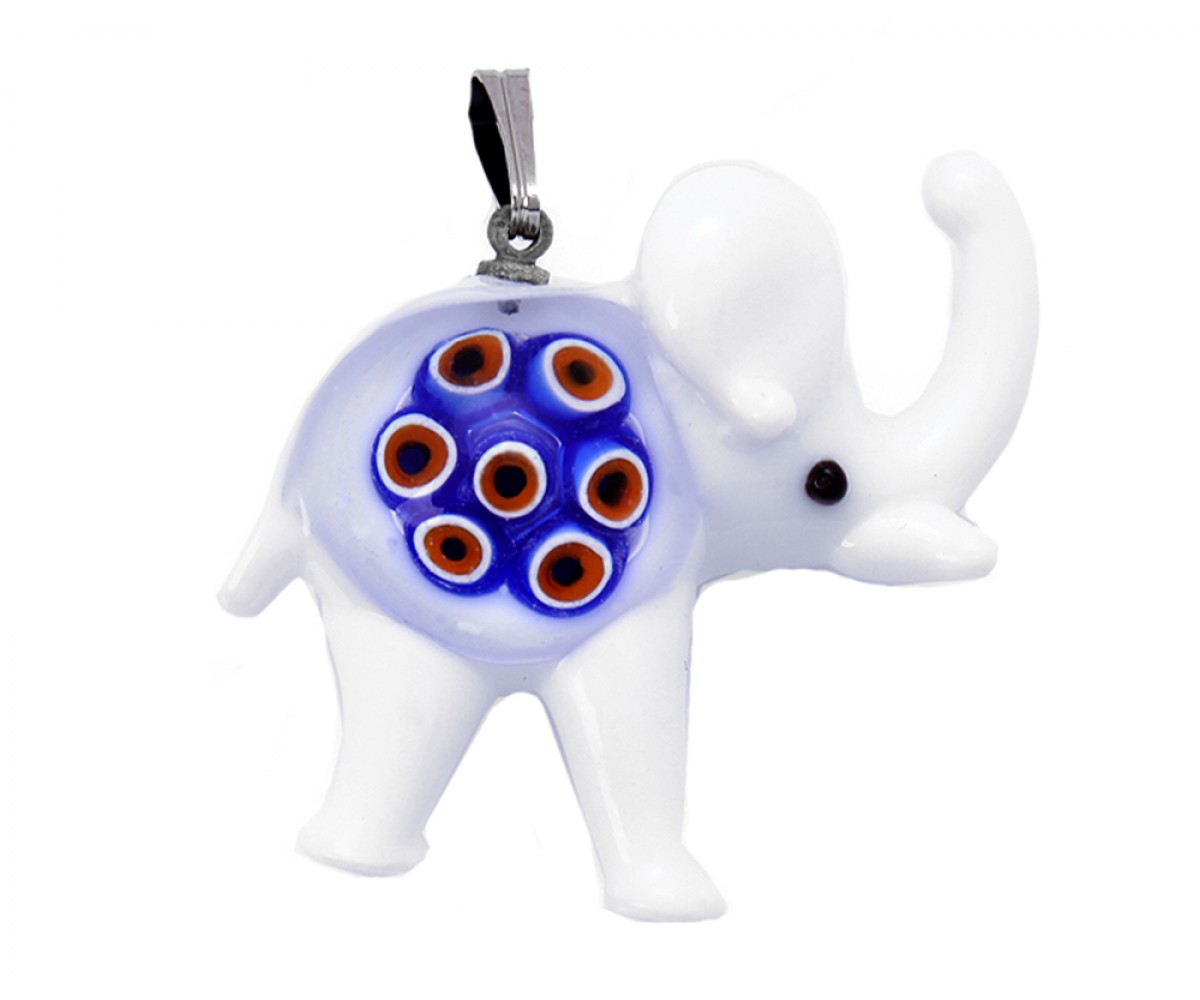 Murano Evil Eye Elephant Pendant for evil eye protection