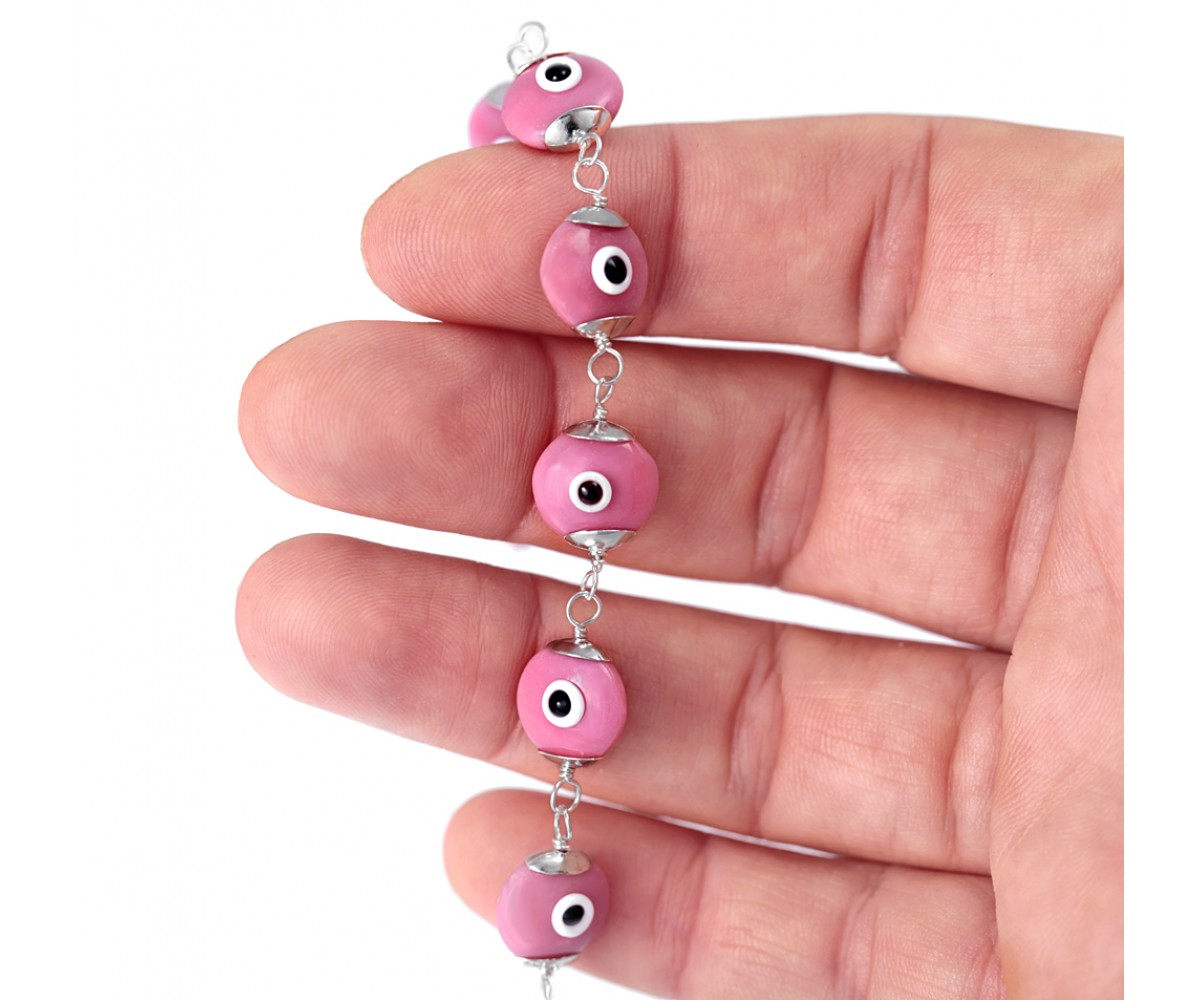 Pink Evil Eye Bracelet for evil eye protection