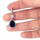 Blue Sapphire Quartz Silver Earrings for evil eye protection