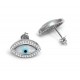 Mother of Pearl Evil Eye Earrings with Cz Stones for evil eye protection