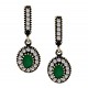 Turkish Vintage Emerald Earrings for evil eye protection