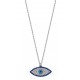 Celebrity-inspired silver evil eye necklace for evil eye protection