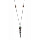 Emerald Silver Tassel Necklace for evil eye protection