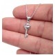 Heart Key Necklace with Cz Stones for evil eye protection