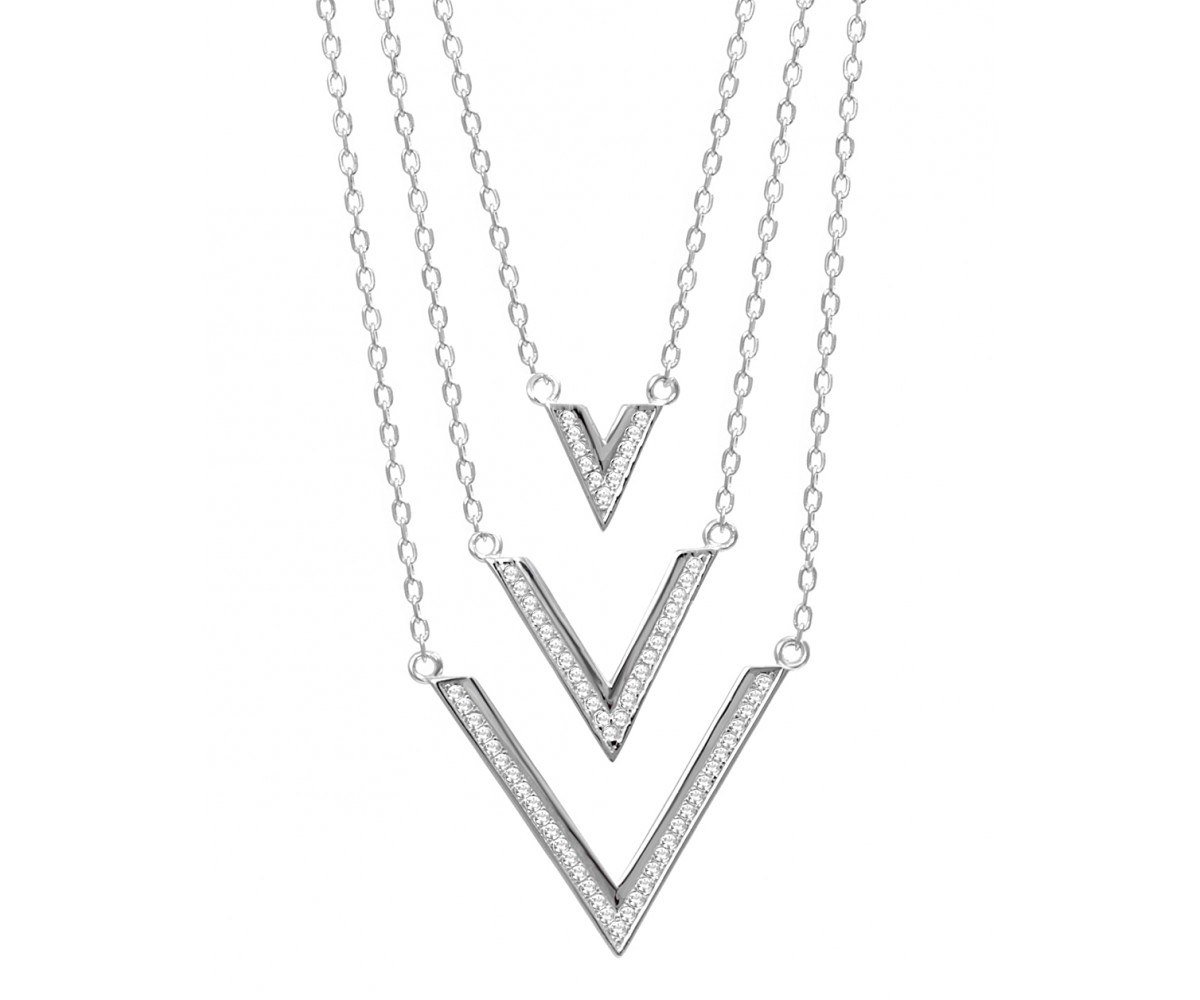 Layered V Shaped Necklace for evil eye protection