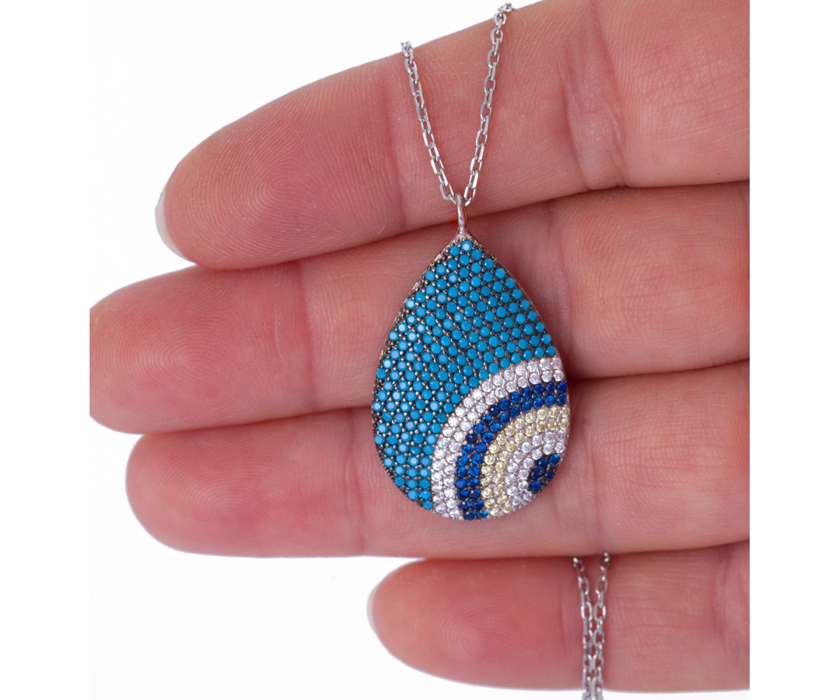 Luxury Evil Eye Drop Necklace for evil eye protection