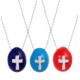 Silver Egg Necklace with Cross for evil eye protection