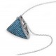 Triangle Necklace with Nano Turquoise Stones for evil eye protection