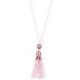 Tulip Necklace with Pink Opal CZ Stones for evil eye protection