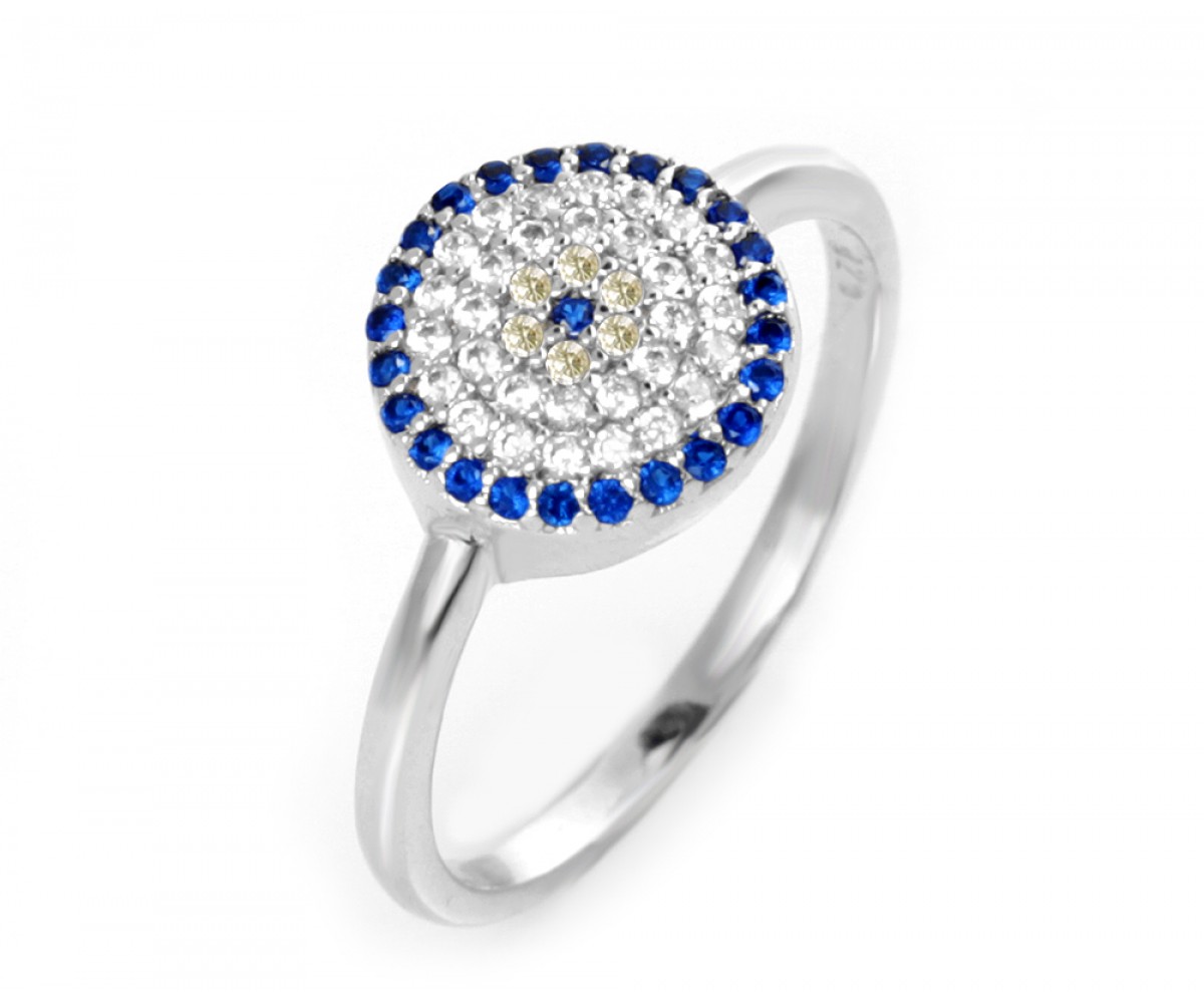 Evil Eye Ring with Cz Stones for evil eye protection