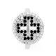 Greek Cross Ring with Cubic Zirconia Stones for evil eye protection